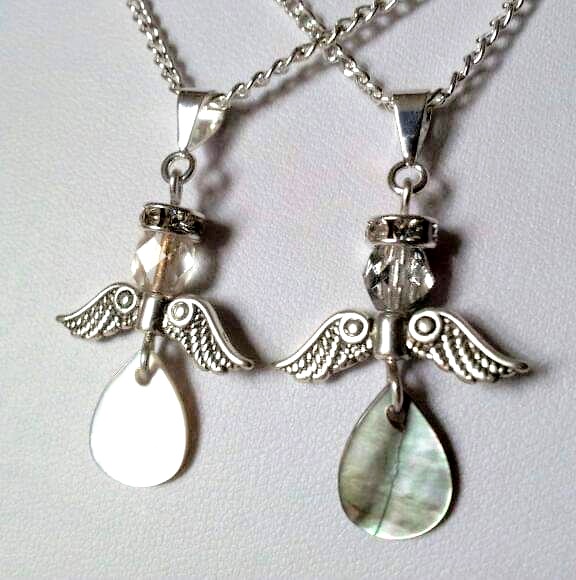 Christmas Angel Necklace - Mother of Pearl
