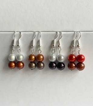 Illusion Bead Earrings - Browns