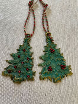 Christmas 1, Hanging tree decorations Brass/Verdigris