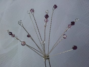1e, Amethyst Swarovski Crystal Hair Pin