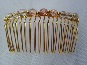 1d1, Peach & Gold Crystal Comb 