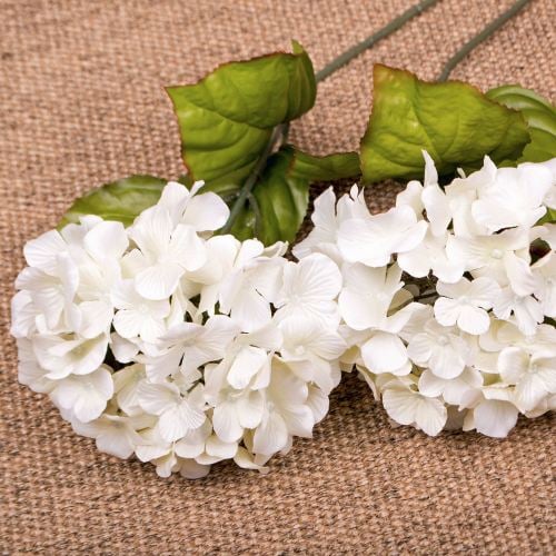 Faux Silk Hydrangea Stem in White