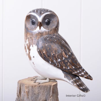 Archipelago Little Owl Bird Wood Carving
