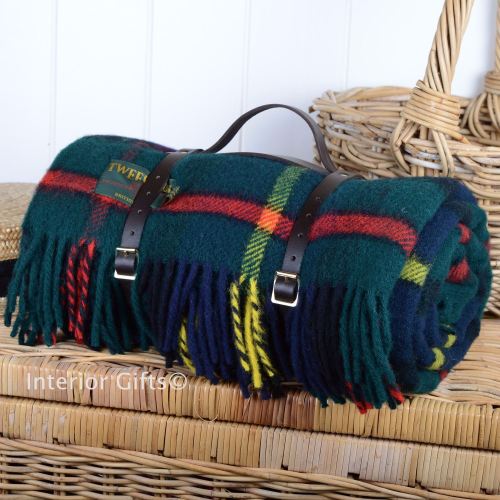 Hunting McLeod Picnic Blanket or Rug with Leather Carry Strap
