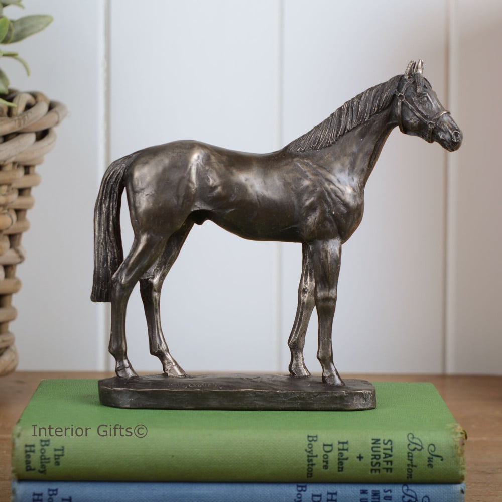 Bronze Sculpture of Beautiful Standing Horse