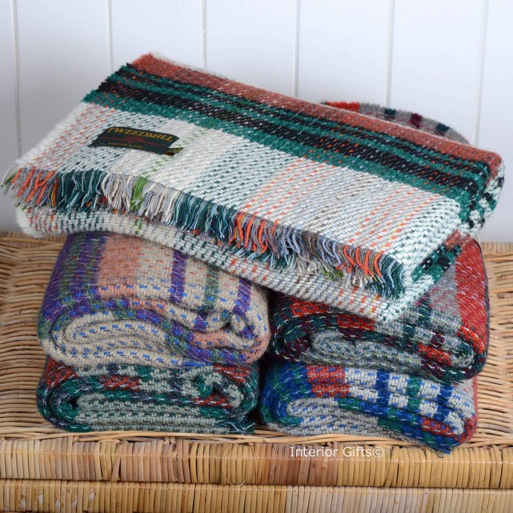 100% Wool 'Eco-friendly' Throw / Blanket / Picnic Rug in Random Heather Col