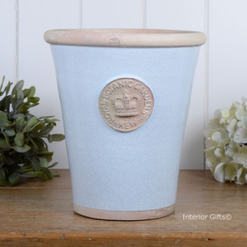 Kew Long Tom Pot in Duck Egg Blue - Royal Botanic Gardens Plant Pot - Large