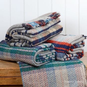Woollen Recycled LARGE Throw / Blanket / Picnic Rug in Random Colours