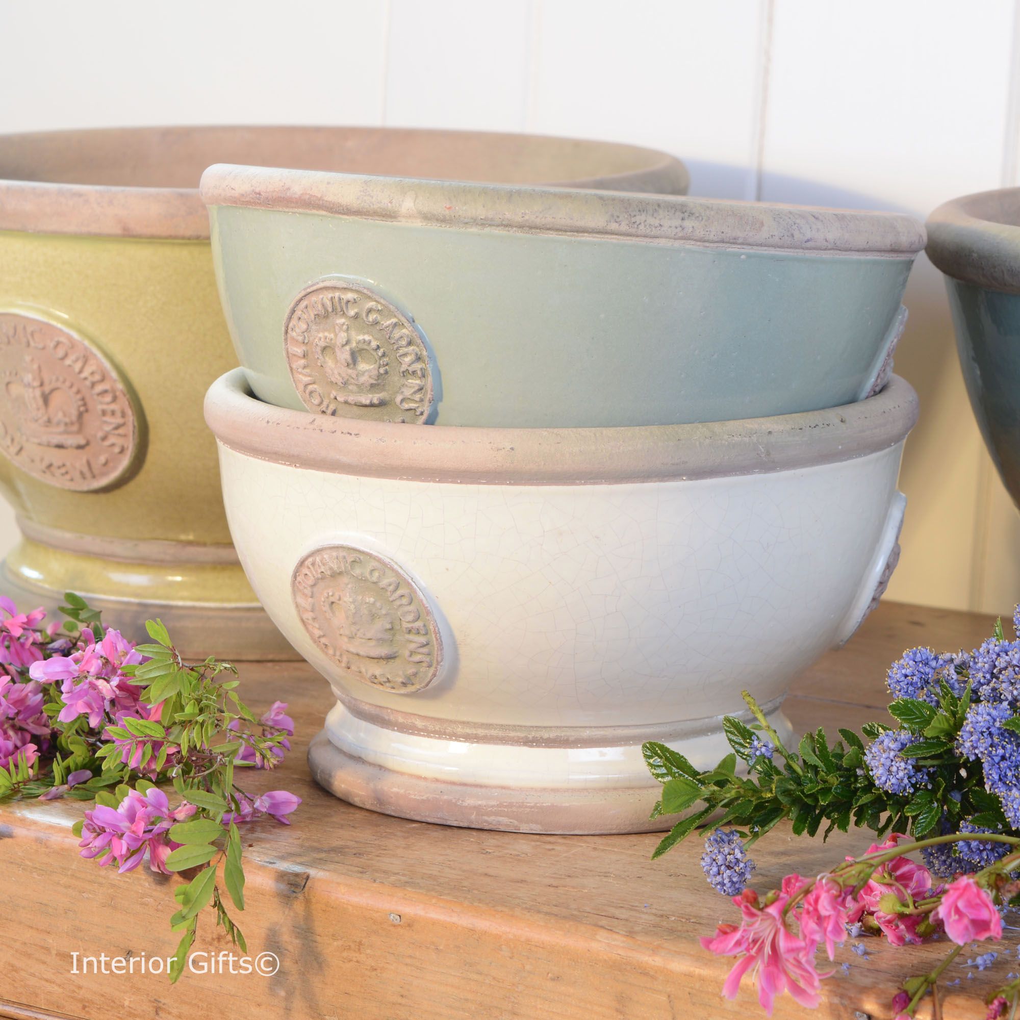 Kew Garden Footed Bowls Terracotta Glazed with Heritage finish