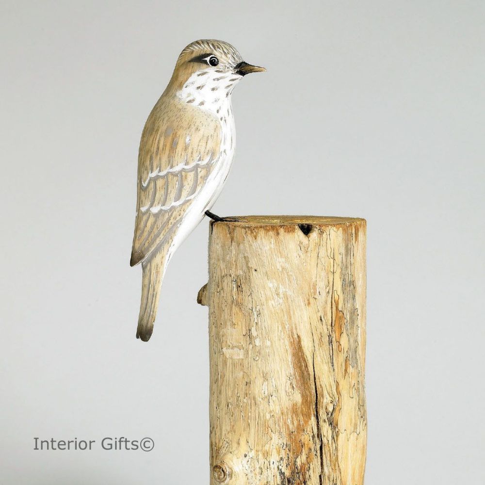 Archipelago Flycatcher Bird Wood Carving