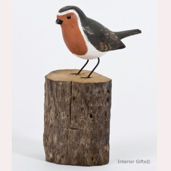 Archipelago ROBIN Garden Bird Wood Carving