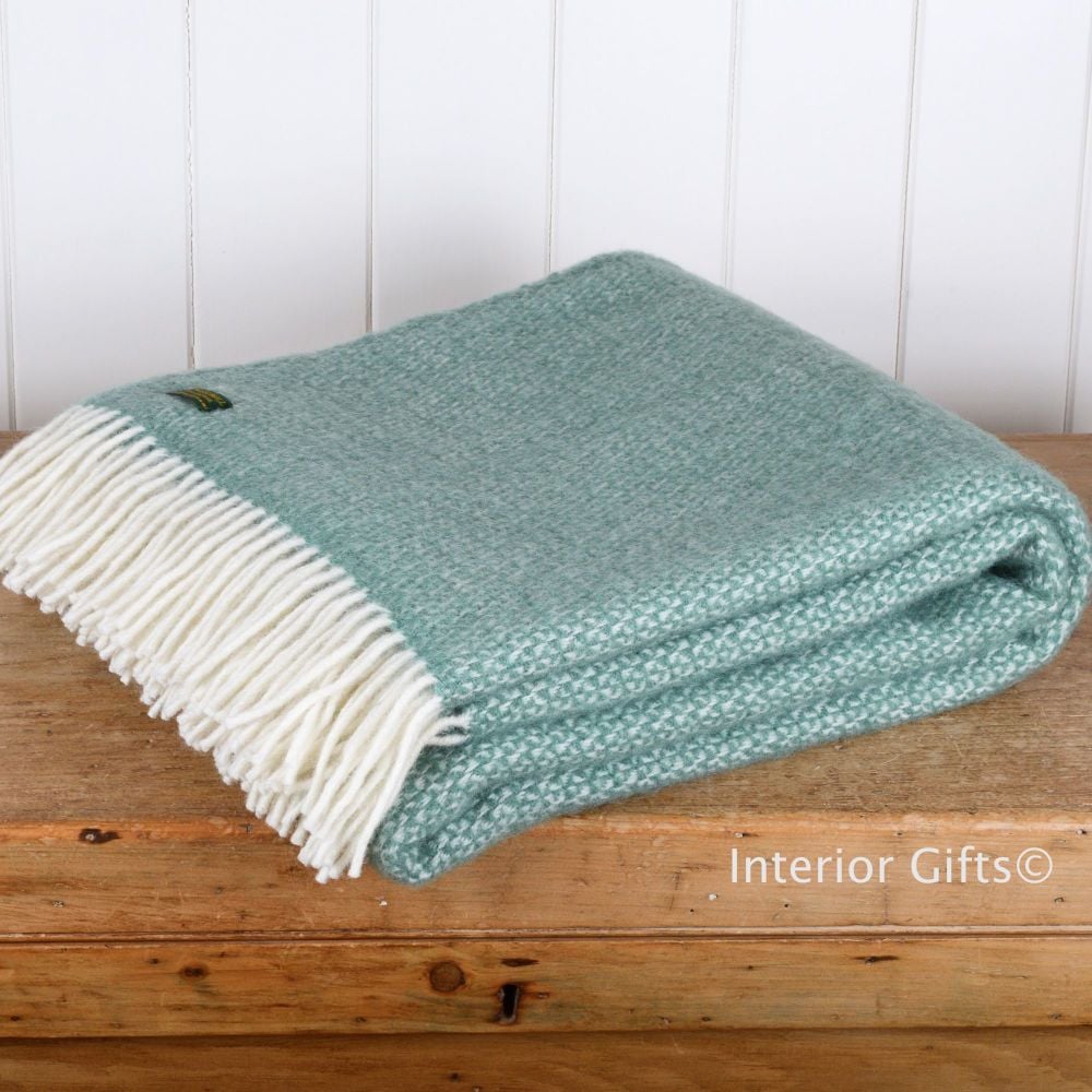 Tweedmill Sea Green Ascot Pure New Wool Throw