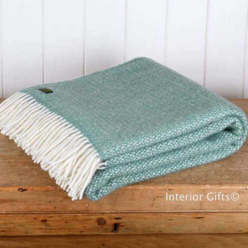 Tweedmill Sea Green Ascot Pure New Wool Throw
