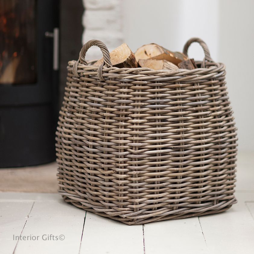 Rattan Wicker Log Basket / Toy Storage Basket