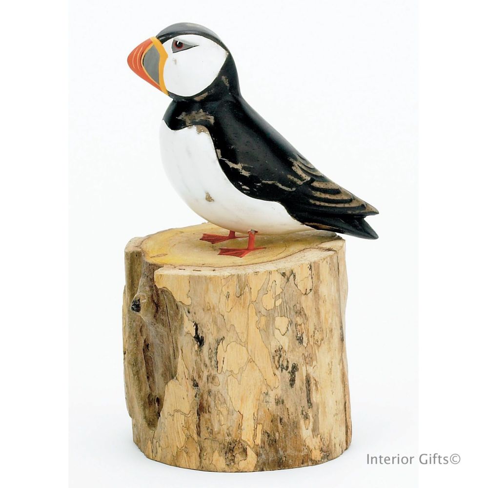 Archipelago Small Puffin Straight Bird Wood Carving