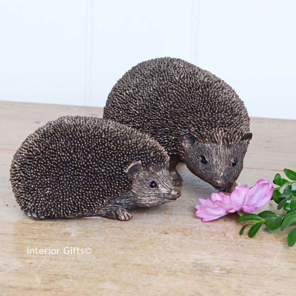 Pair of Hedgehogs - Bronze Sculptures by Thomas Meadows