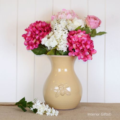 Bee Embossed Handmade Shaped Vase in Honey - Large
