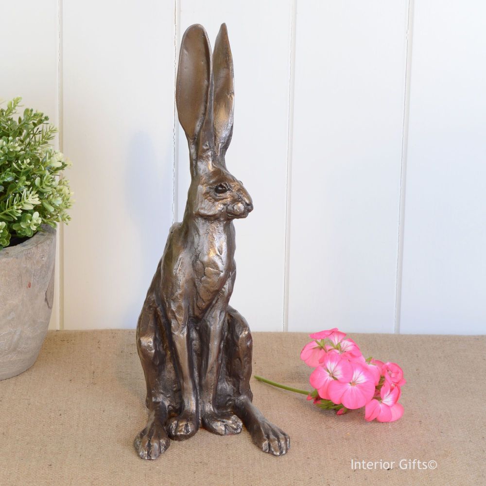 Sitting Hare Medium Frith Bronze Sculpture by Paul Jenkins