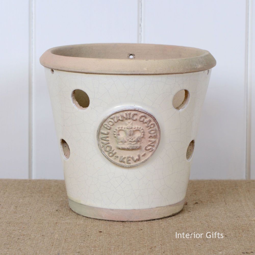 Kew Orchid Pot in Ivory Cream - Royal Botanic Gardens Plant Pot 