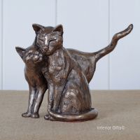 Making Friends Cat Frith Bronze Sculpture by Paul Jenkins