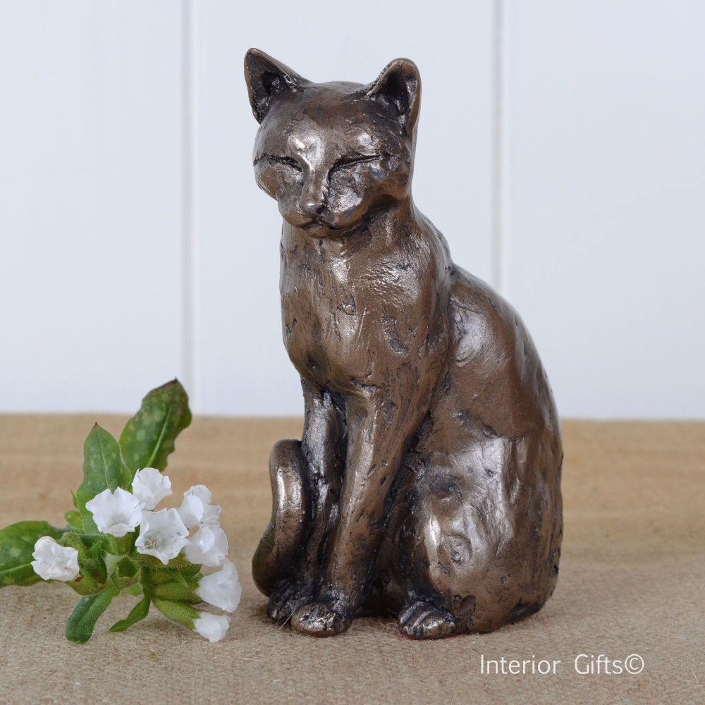 Willard Sitting Cat Frith Bronze Sculpture by Paul Jenkins