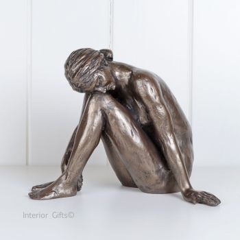 Suzi Bronze Sitting Girl by Frith Sculpture