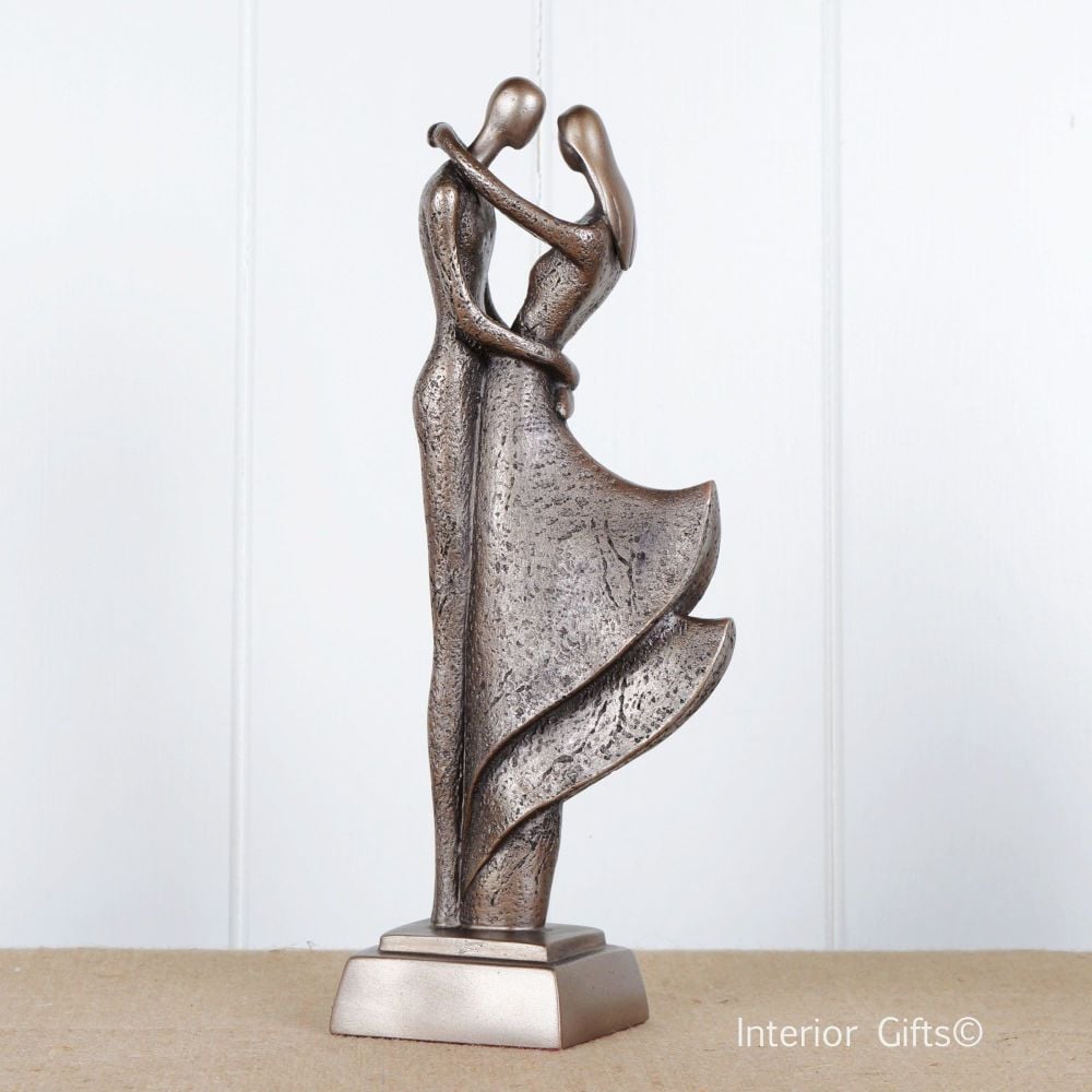 'Strictly Ballroom' Bronze Dancing Couple Embracing by Frith Sculpture 