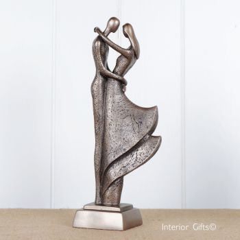 Strictly Ballroom Bronze Dancing Couple Embracing by Frith Sculpture 