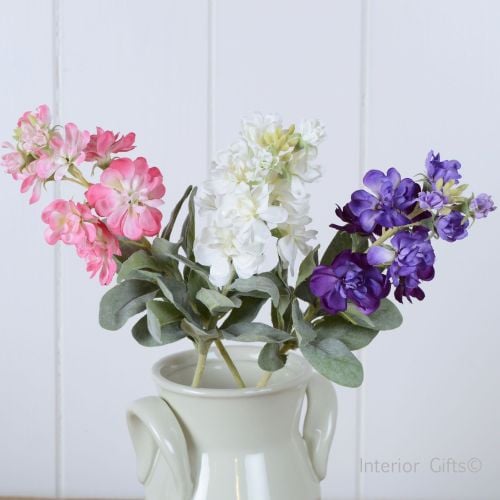 Faux Silk Mixed Stocks - 3 Stems 36 cm