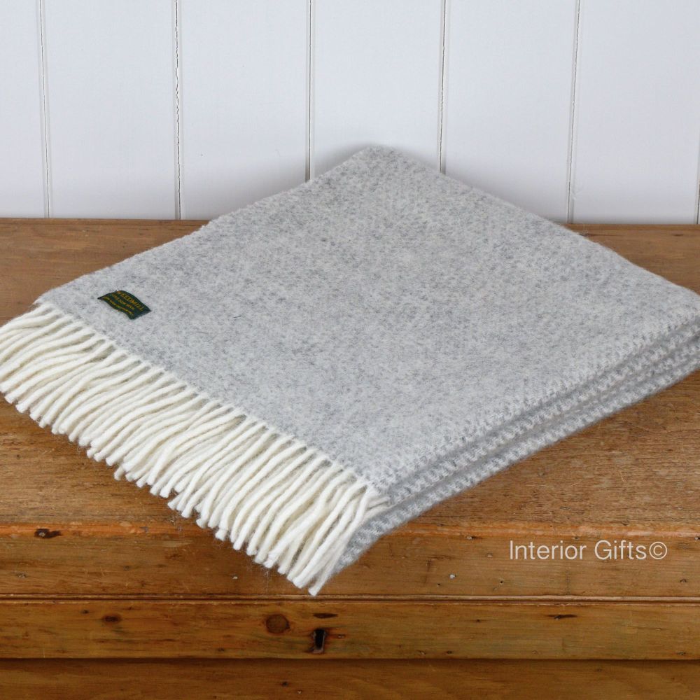 Tweedmill Knee Rug, Small Blanket or Throw in Silver Grey Honeycomb Pure Ne