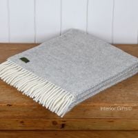 Tweedmill Silver Grey Honeycomb Knee Rug or Small Blanket Throw Pure New Wool
