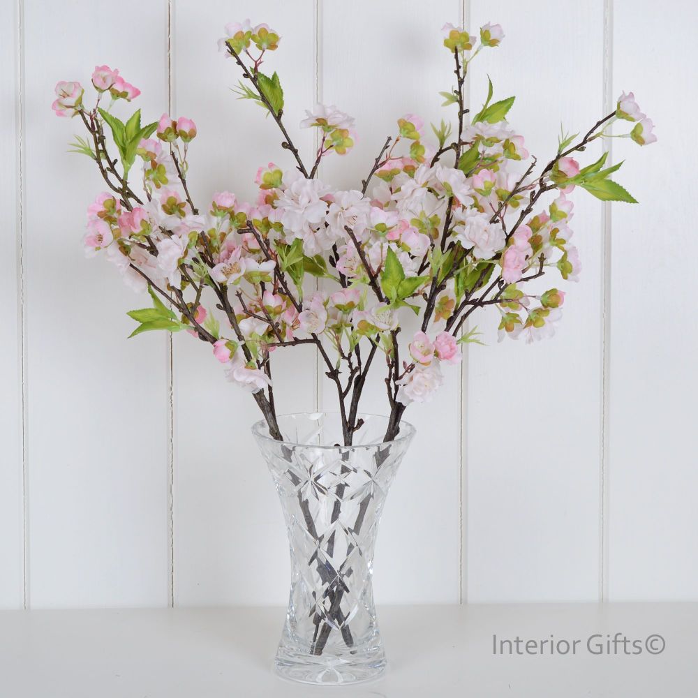 Faux Silk Cherry Blossom Spray in Pink - 48 cm