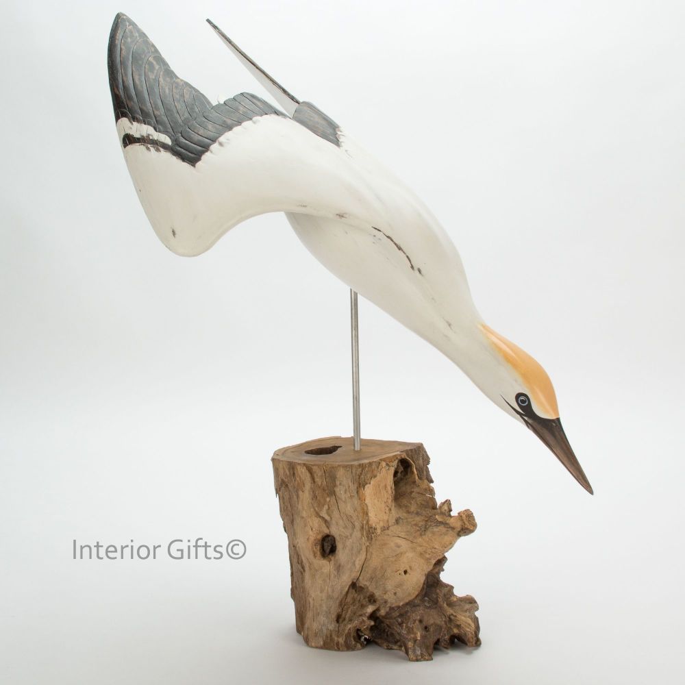 Archipelago 'Gannet Diving' Bird Wood Carving