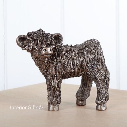 HIGHLAND CALF Standing Frith Bronze Sculpture by Veronica Ballan