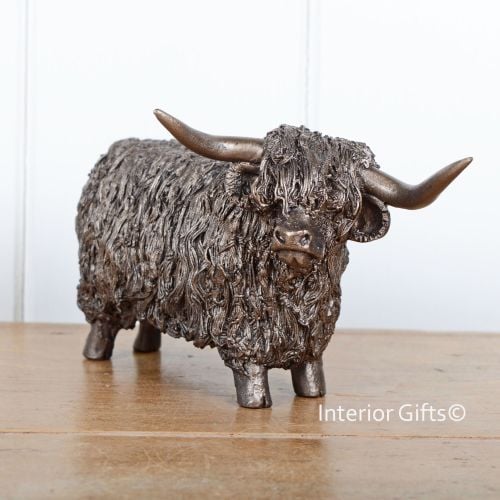 HIGHLAND BULL Standing Frith Bronze Sculpture by Veronica Ballan