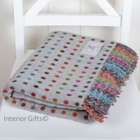 BRONTE by Moon Grey Colour Spot Throw in supersoft Merino Lambswool