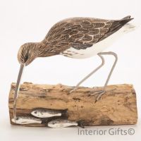 Archipelago Curlew Fishing Bird Wood Carving