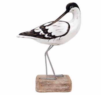 Archipelago Avocet Preening Bird Wood Carving