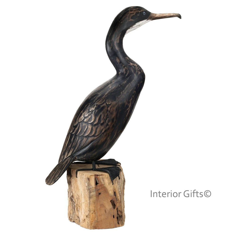 Archipelago 'Low Cormorant' Bird Wood Carving