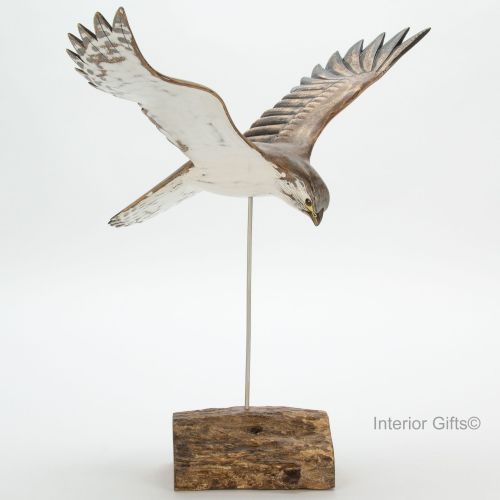 archipelago kestrel flying d382 bird wood carving, country