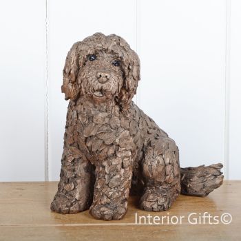 LUCY COCKAPOO Sitting Frith Bronze Sculpture by Adrian Tinsley