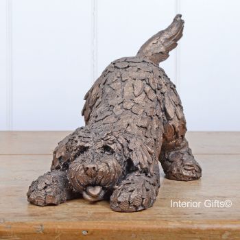 BARNEY COCKAPOO Playing Frith Bronze Sculpture by Adrian Tinsley