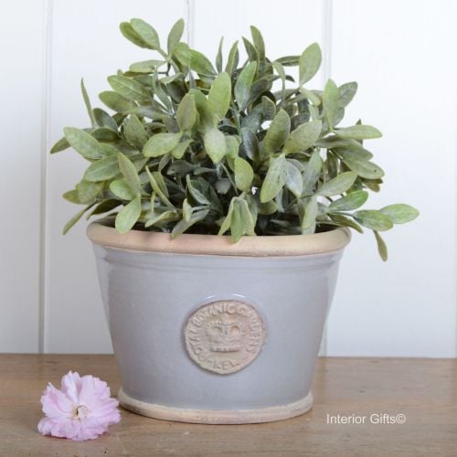 Kew Low Planter Pot Light Grey - Royal Botanic Gardens Plant Pot - Small