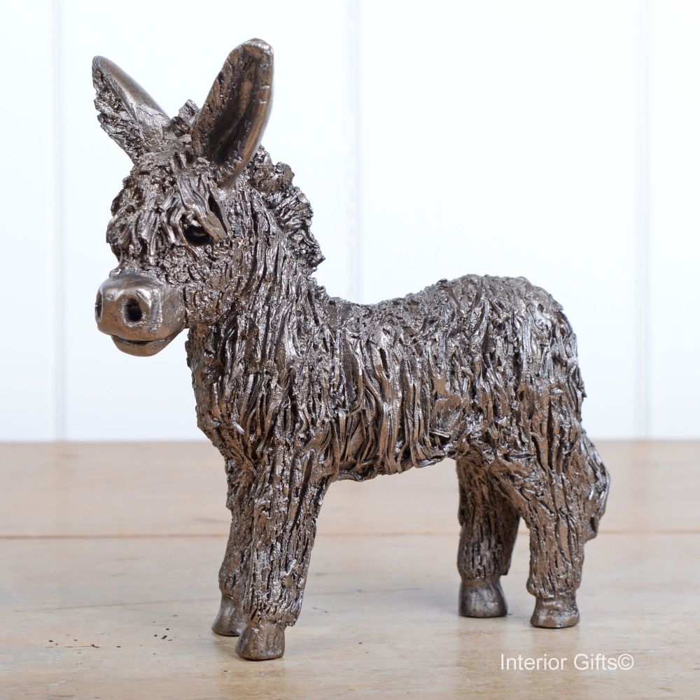 BABY DONKEY FOAL Standing Frith Bronze Sculpture by Veronica Ballan