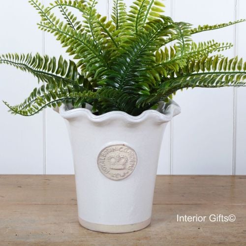 Kew Piecrust Pot in Bone - Royal Botanic Gardens Plant Pot