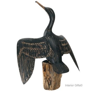 Archipelago 'Wingspread Cormorant' Bird Wood Carving