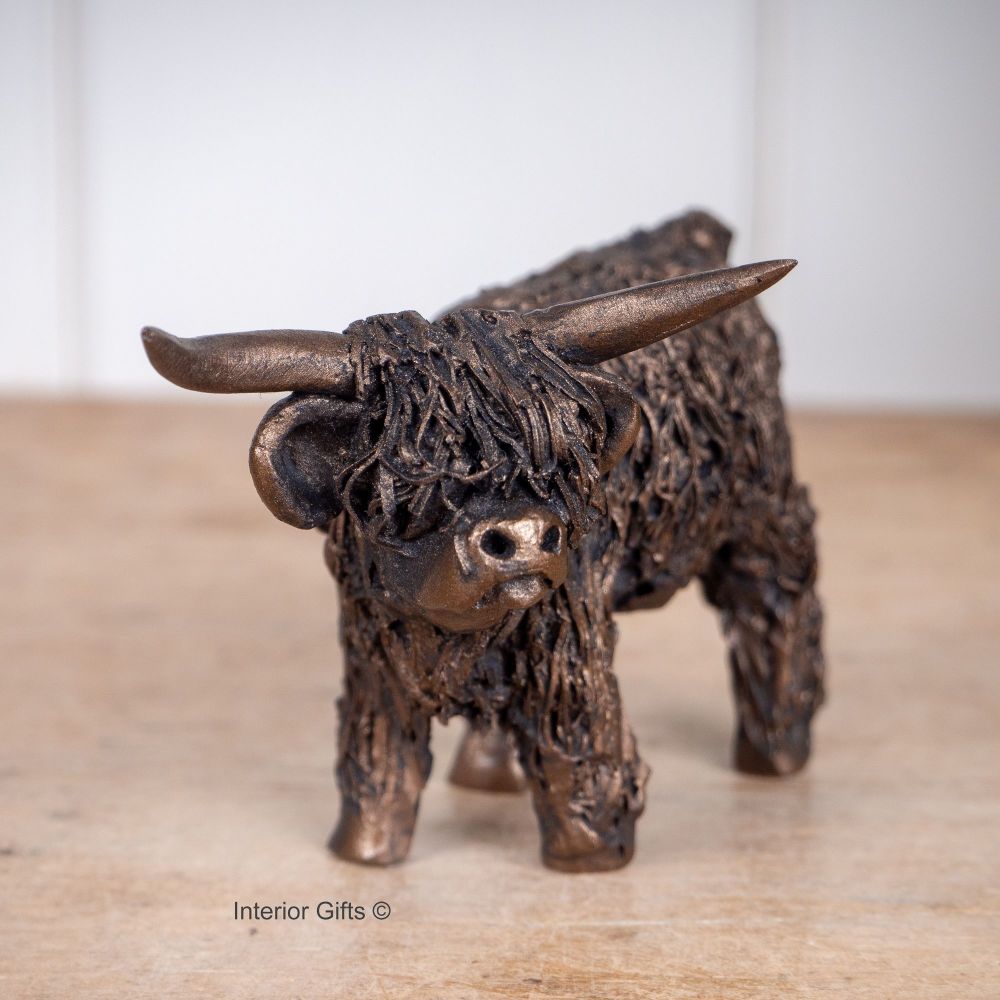 HIGHLAND BULL Standing Angus Frith Bronze Sculpture  Miniature*NEW* by Vero