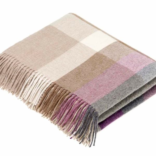 BRONTE by Moon Harley Stripe Clover Throw in Supersoft Merino Lambswool