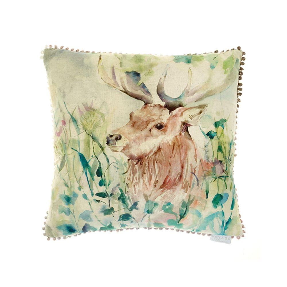 Voyage Oak View Stag Square Country Mini Cushion Small - 30 x 3Mini0 cm