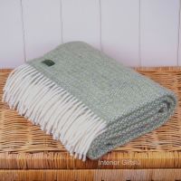Tweedmill Subtle Green Ascot Knee Rug or Small Blanket Throw Pure New Wool